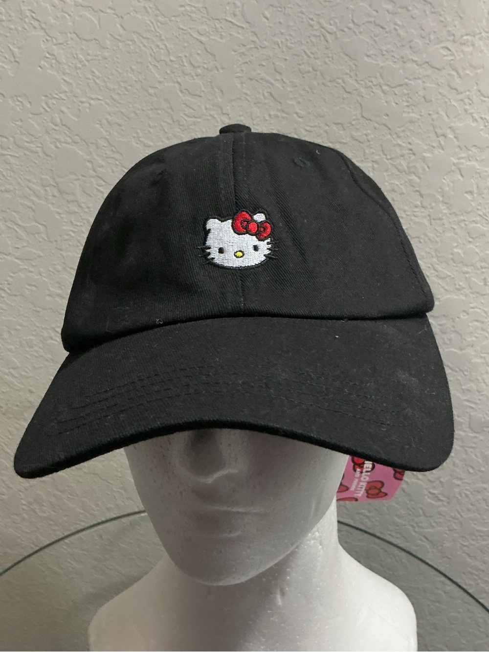 SHEIN x Hello Kitty Embroidered Face Dad Hat Black Baseball Cap NWT